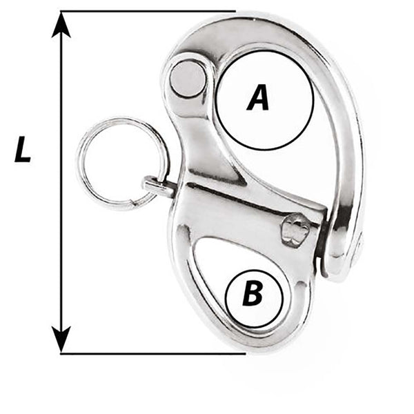 Wichard 234 Snap Shackle wFixed Eye  70mm 2472W