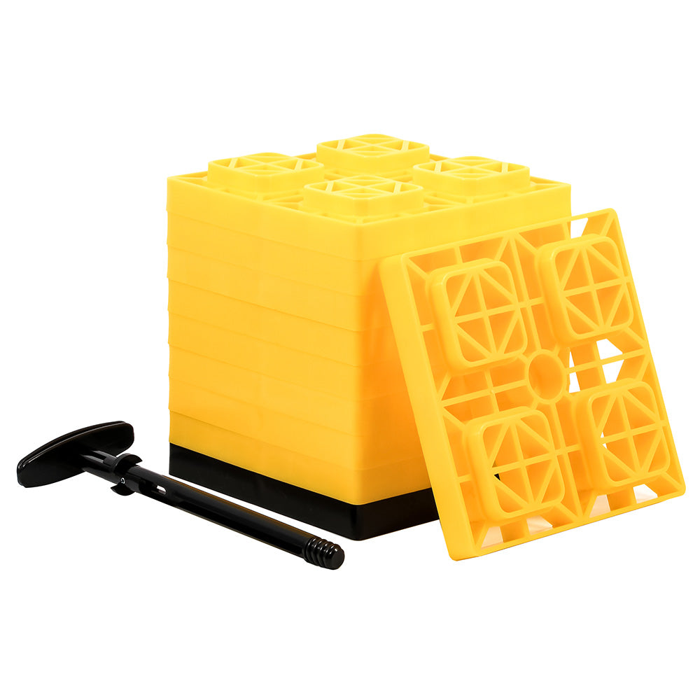 Camco FasTen Leveling Blocks w/T-Handle - 2x2 - Yellow *10-Pack [44512] Secondary image