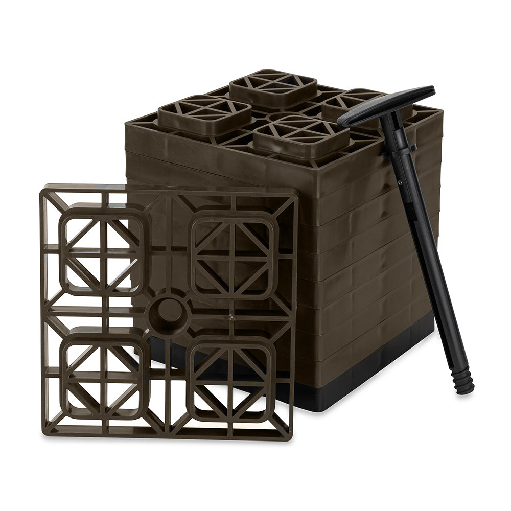 Camco FasTen Leveling Blocks w/T-Handle - 2x2 - Brown *10-Pack [44521] Secondary image