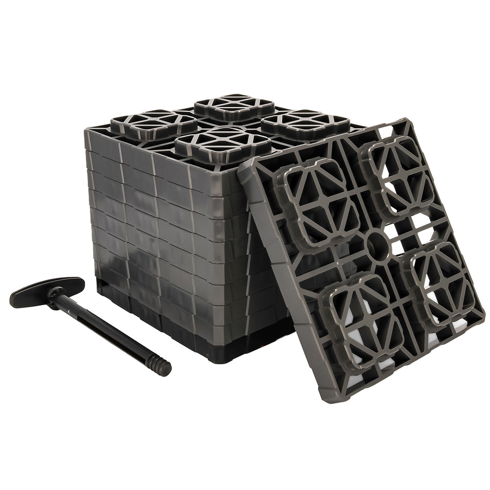 Camco FasTen Leveling Blocks XL w/T-Handle - 2x2 - Grey *10-Pack [44527] Secondary image
