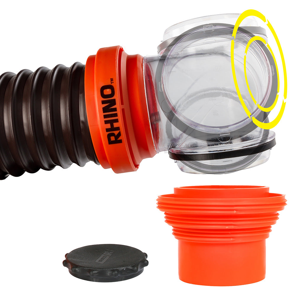Camco RhinoFLEX 15 Sewer Hose Kit w/4 In 1 Elbow Caps [39761] Secondary image