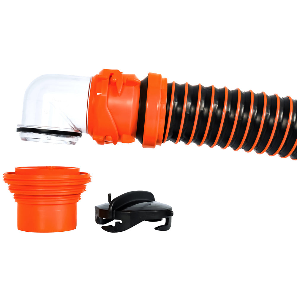 Camco RhinoEXTREME 15 Sewer Hose Kit w/ Swivel Fitting 4 In 1 Elbow Caps [39859] Secondary image