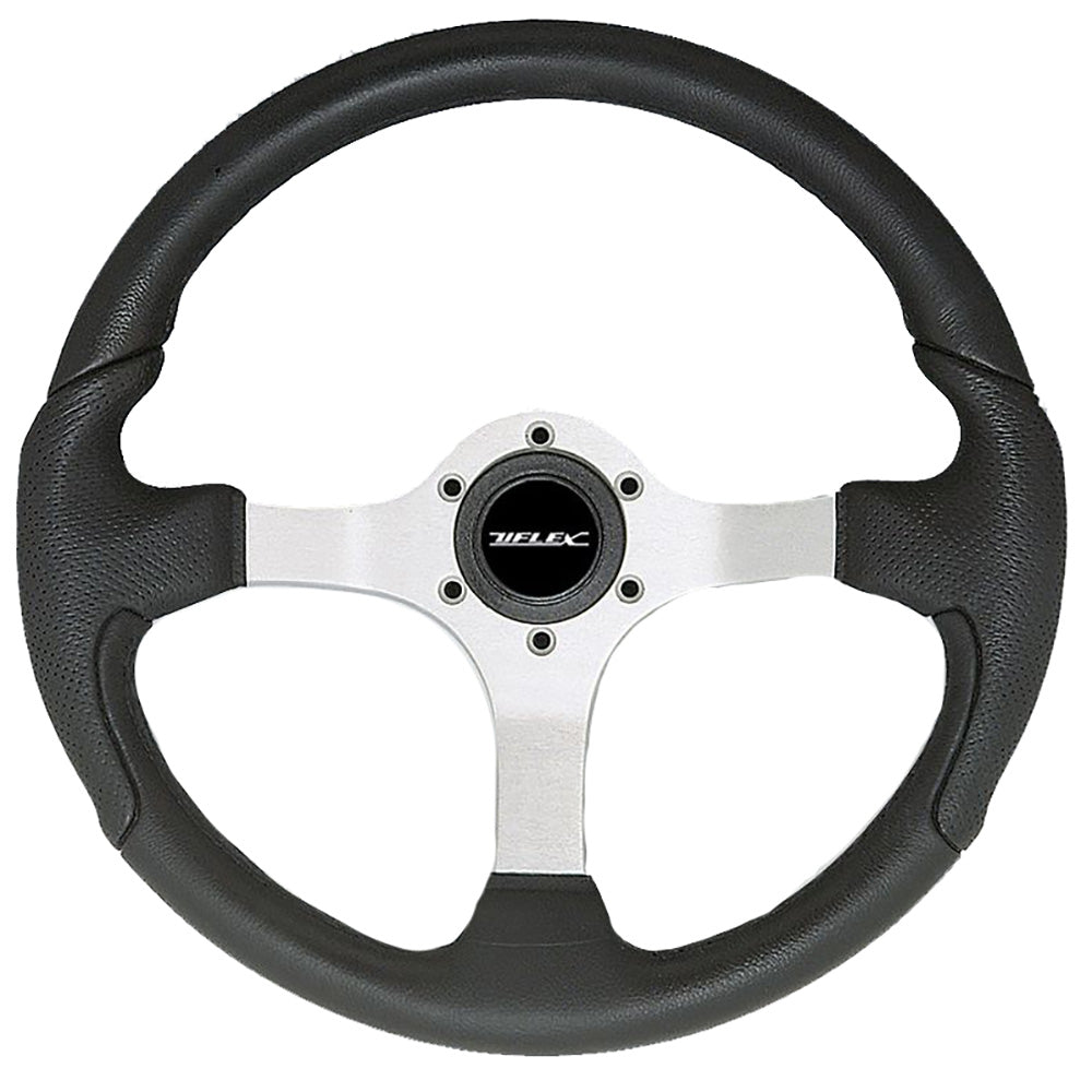 Uflex Nisida Steering Wheel 138  Black Polyurethane Grip wBlack Aluminum Spokes NISIDABB Main image