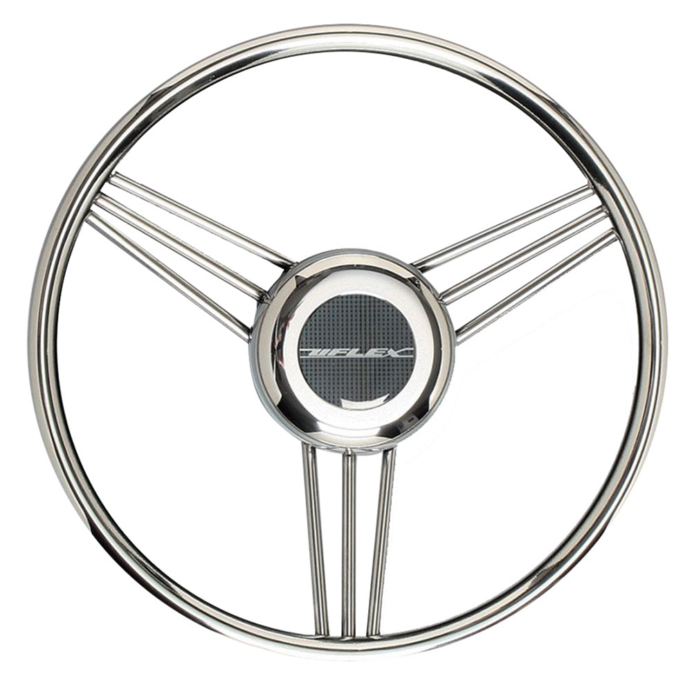 Uflex V27 138 Steering Wheel  Stainless Steel Grip  Spokes V27 Main image