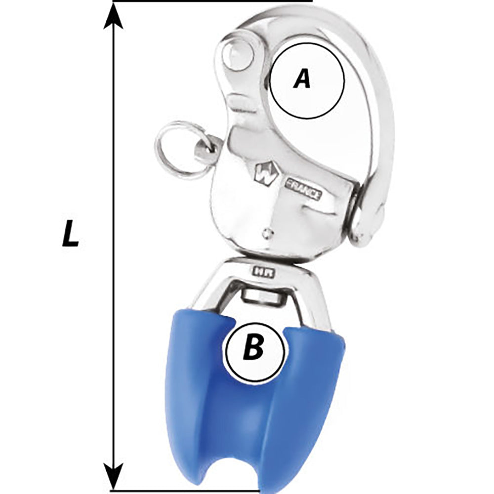 Wichard HR Snap Shackle w/Thimble Eye - Length 3-3/4" [2493W] Secondary image