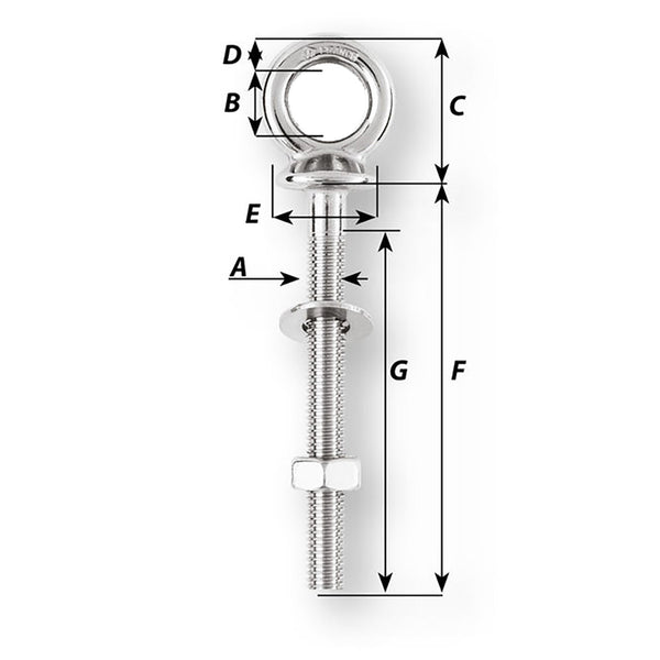 Wichard Eye Bolt  Diameter 916  Length 3532 6492W