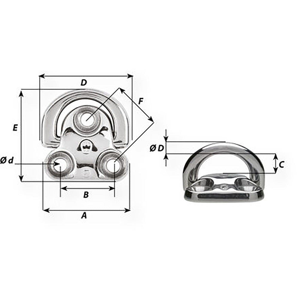 Wichard Folding Pad Eye - Diameter 15/64" [6604W] Secondary image