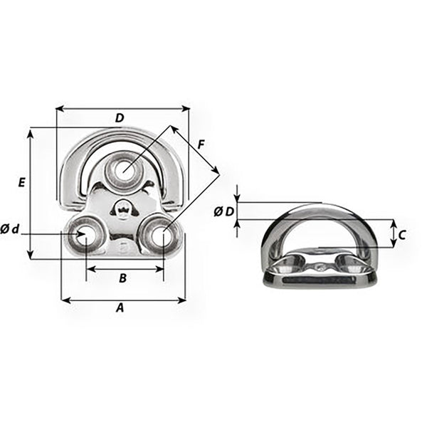 Wichard Folding Pad Eye  Diameter 516 6605W