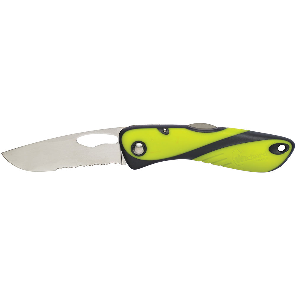 Wichard Offshore Knife  Single Serrated Blade  Fluorescent 10112W Main image