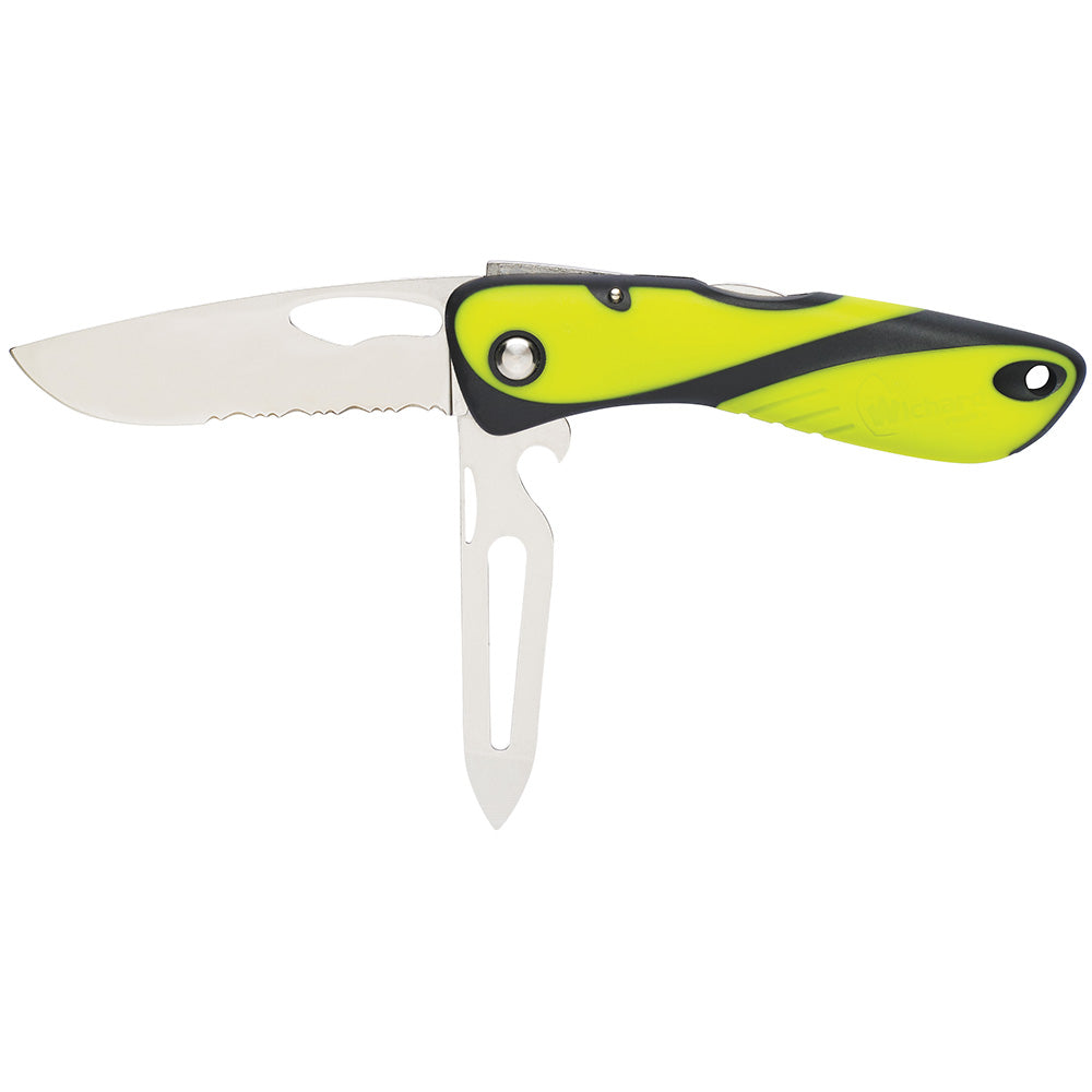 Wichard Offshore Knife  Serrated Blade  ShacklerSpike  Fluorescent 10122W Main image