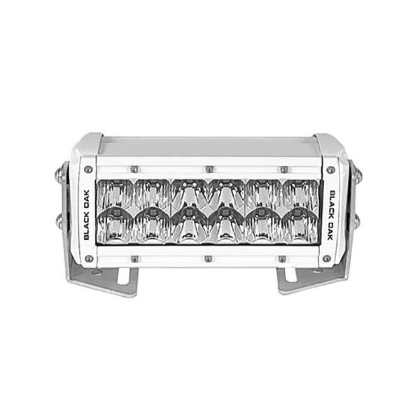 Black Oak Pro Series 30 Double Row 6 LED Light Bar  Combo Optics  White Housing 6CMD5OS