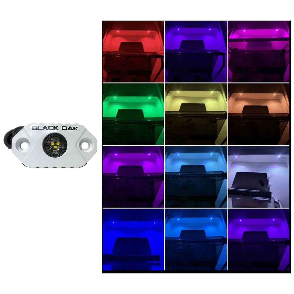 Black Oak Rock Accent Light  RGB  White Housing  MALRGB Main image