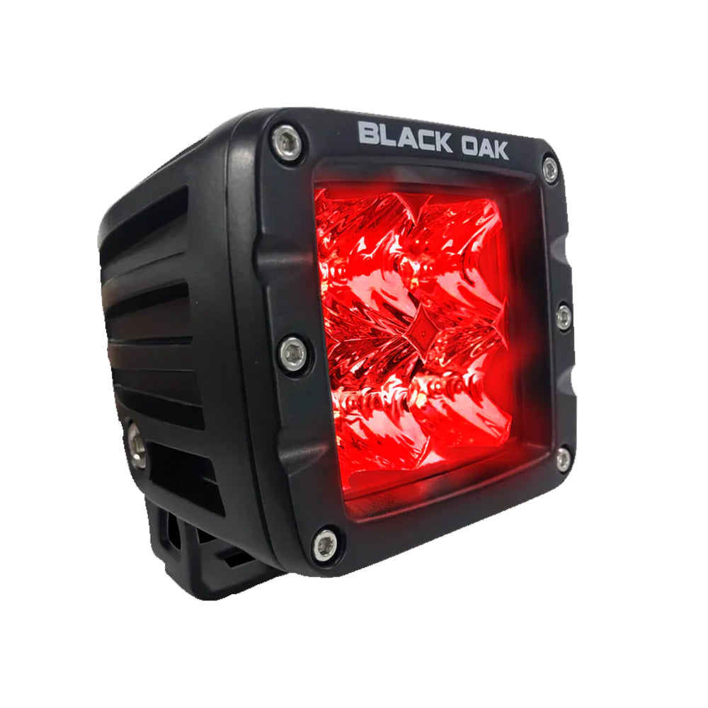 Black Oak 2 Red LED Predator Hunting Pod Light  Flood Optics  Black Housing  Pro Series 30 2RPOD3OS Main image