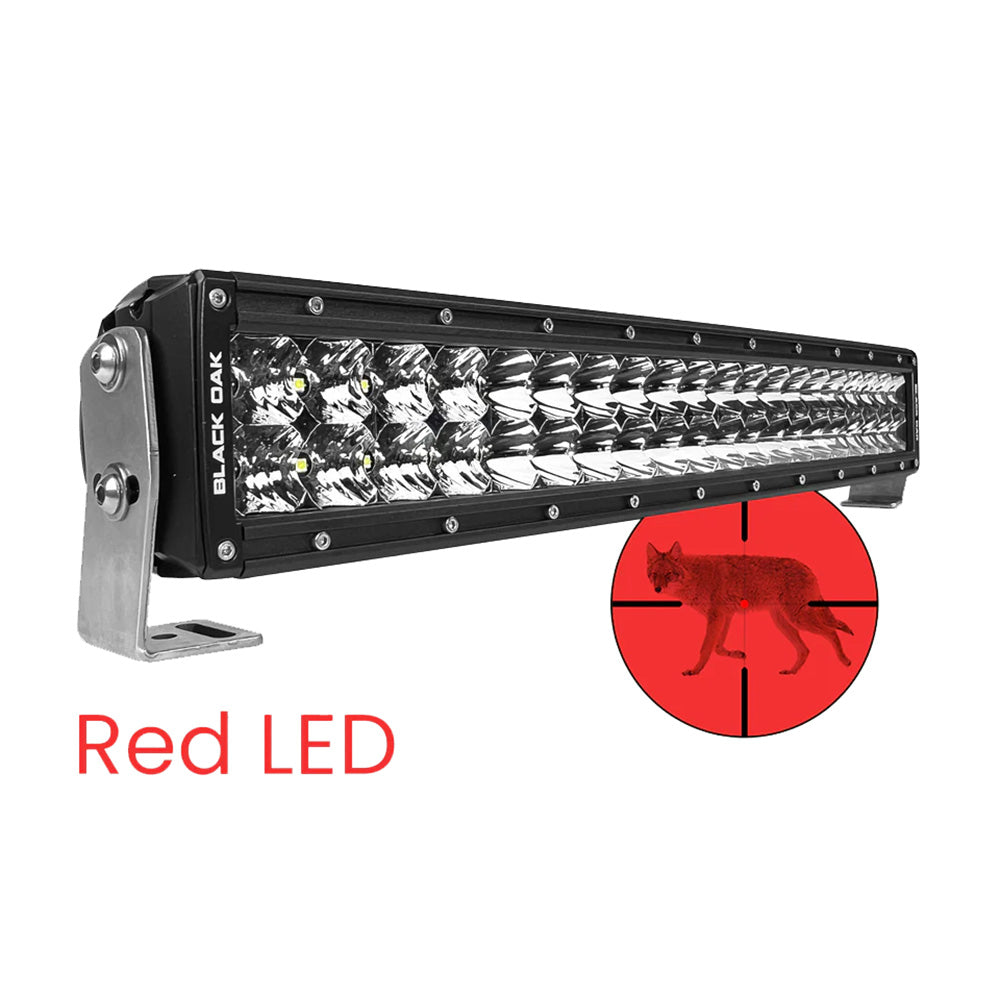 Black Oak 20" Curved Double Row Red LED Predator Hunting Light Bar - Combo Optics - Black Housing - Pro Series 3.0 [20CR-D3OS] Secondary image