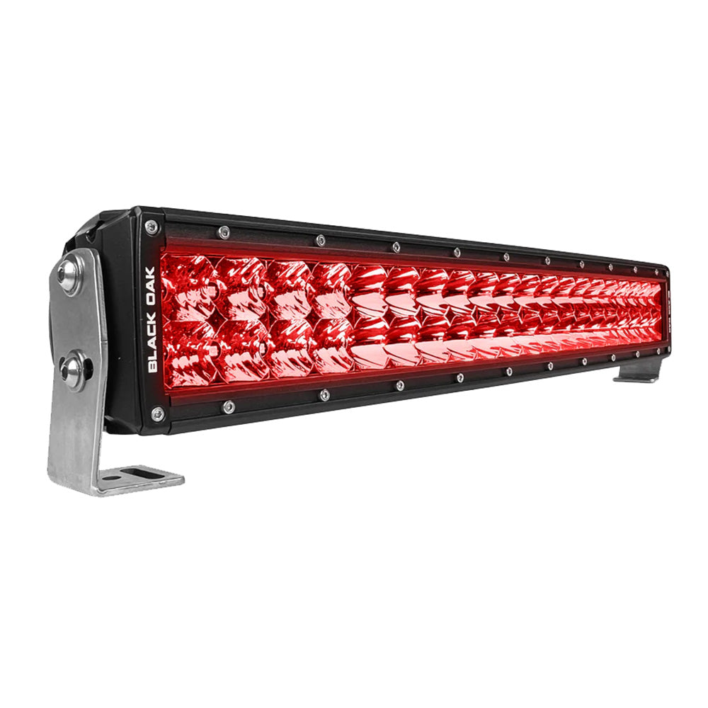 Black Oak 20 Curved Double Row Red LED Predator Hunting Light Bar  Combo Optics  Black Housing  Pro Series 30 20CRD3OS Main image