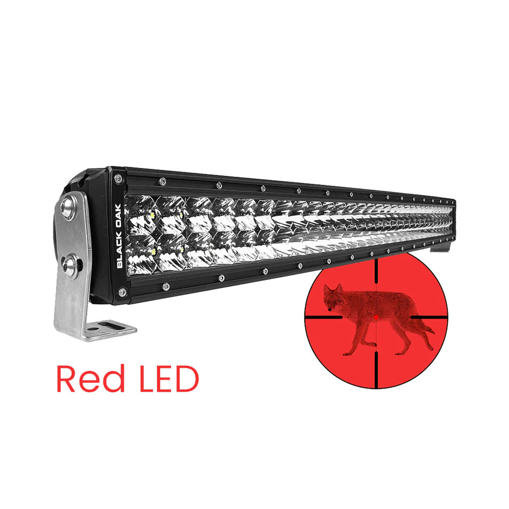 Black Oak 30" Curved Double Row Red LED Predator Hunting Light Bar - Combo Optics - Black Housing - Pro Series 3.0 [30CR-D3OS] Secondary image