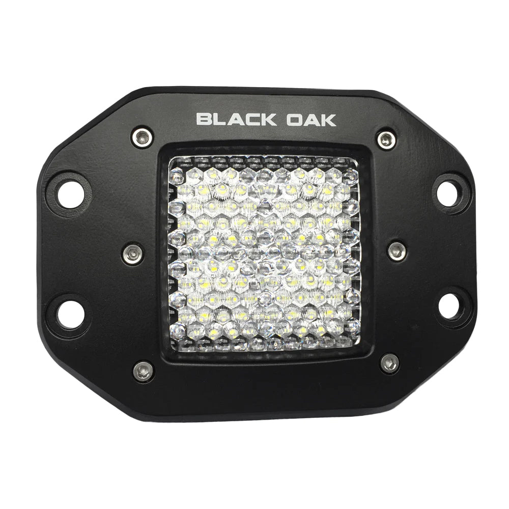 Black Oak 2 Flush Mount LED Pod Light  Flood Optics  Black Housing  Pro Series 30 2FFPOD10CR Main image