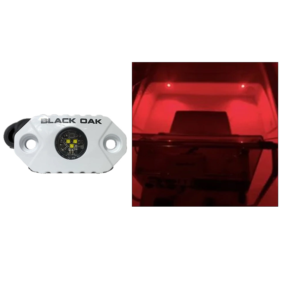 Black Oak Rock Accent Light  Red LEDs  White Housing MALR Main image