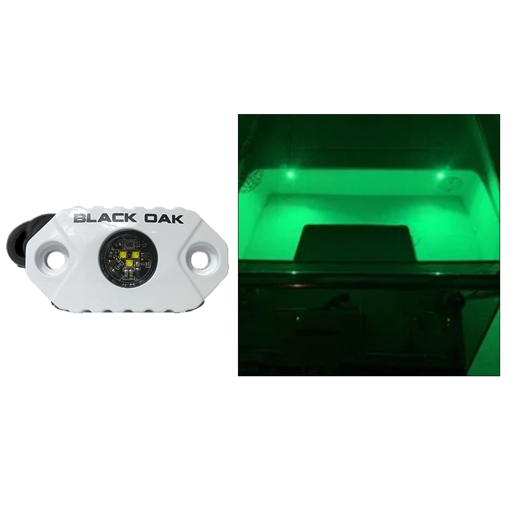 Black Oak Rock Accent Light  Green LEDs  White Housing MALG Main image
