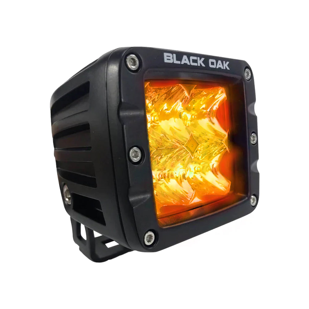 Black Oak 2 Amber LED Pod Light  Flood Optics  Black Housing  Pro Series 30 2APOD30S Main image