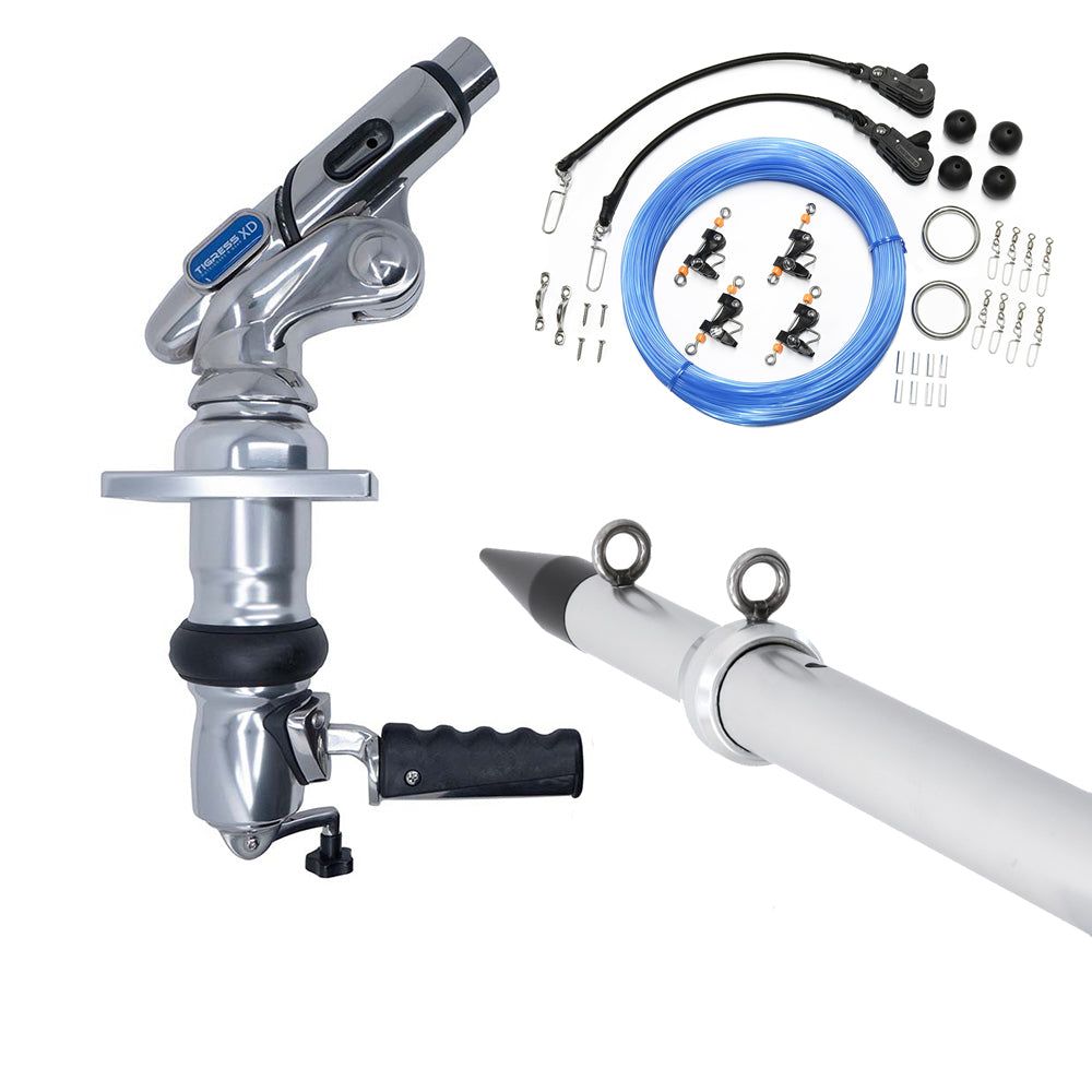 Tigress XD Crank Top Mount System  18  Silver Outriggers Pro Series Double Rigging Kit 888252 Main image