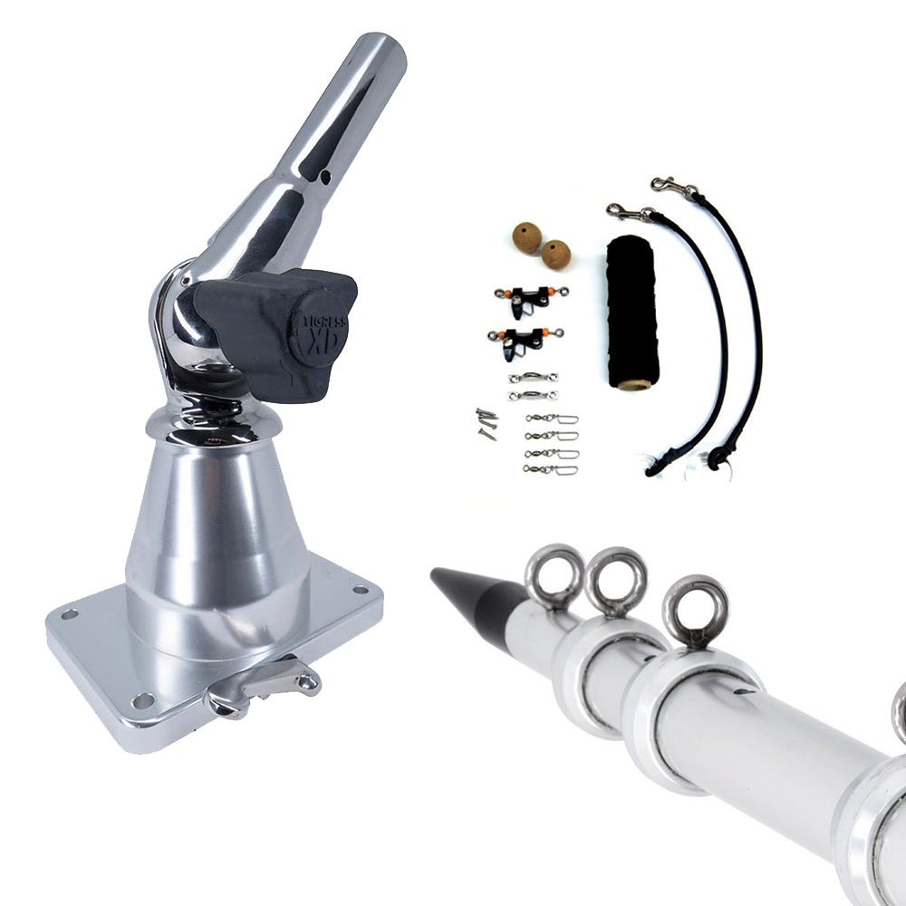 Tigress XD Bay Series Top Mount System  15  Aluminum Silver Outriggers Deluxe Rigging Kit 888232 Main image