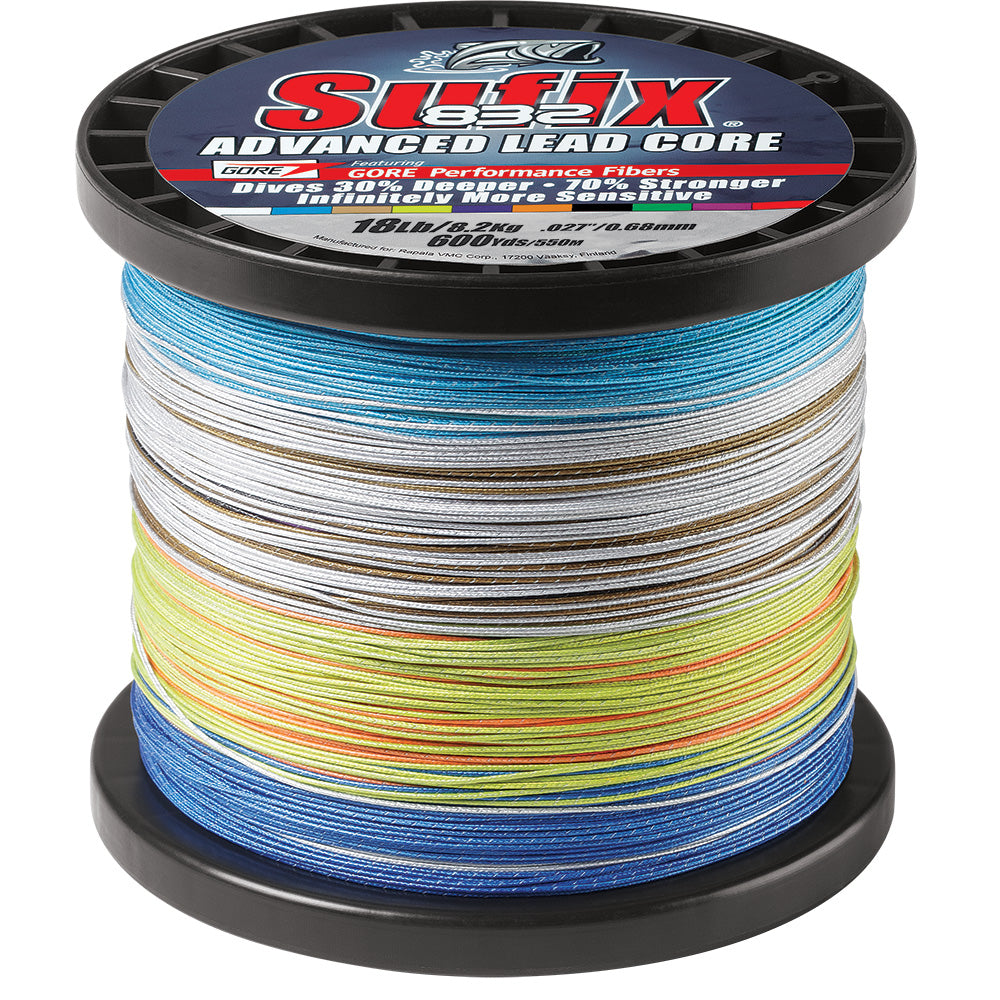 Sufix 832 Advanced Lead Core  18lb  10Color Metered  600 yds 658318MC Main image