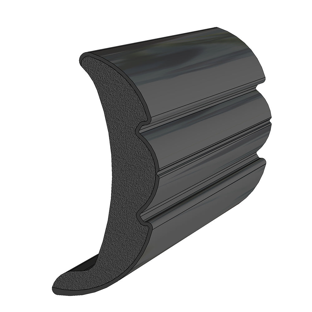 TACO Rigid Vinyl FlexCore Rub Rail 2 x 78  Black 60 V219906BKA60D1 Main image