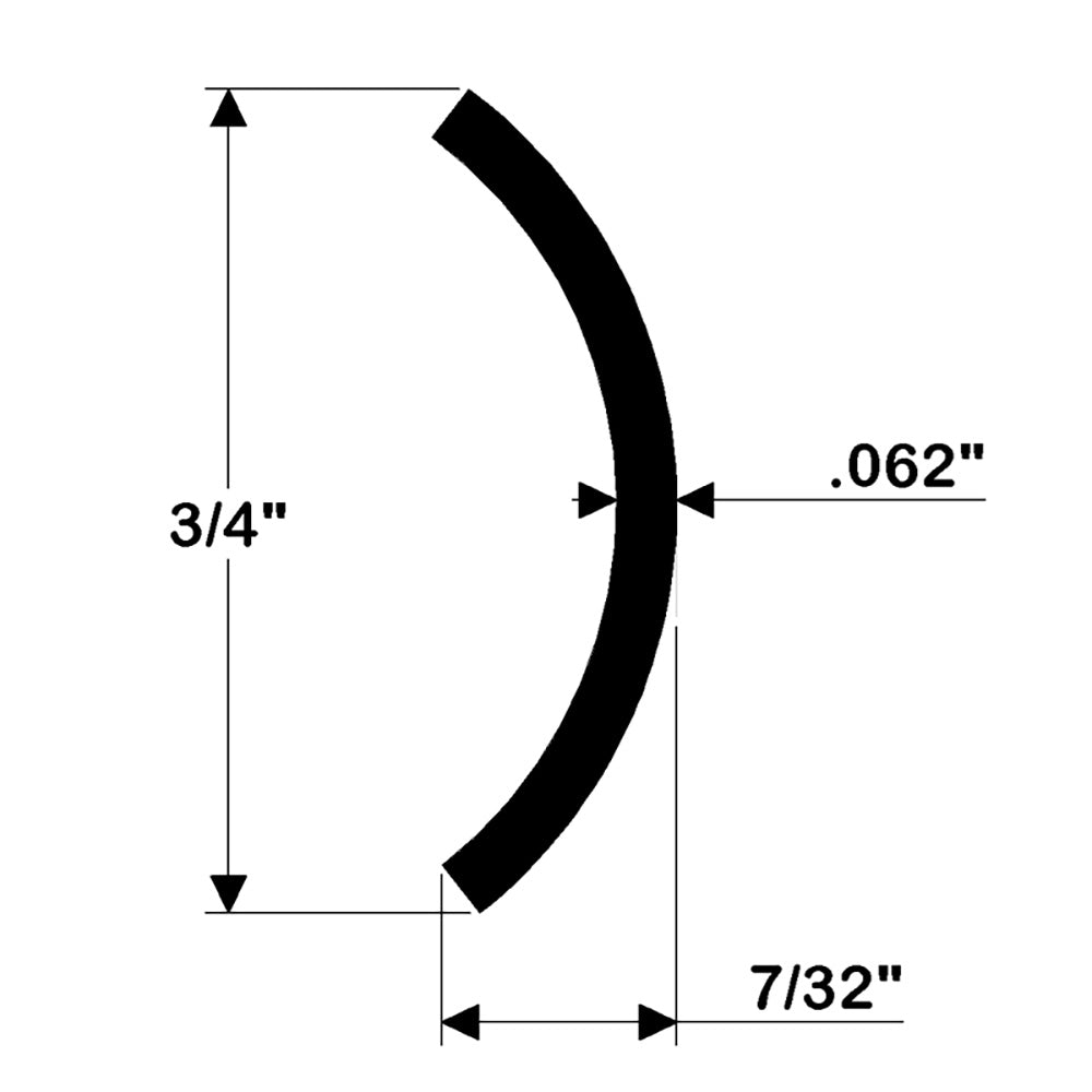 TACO Hollow Back 304 Stainless Steel Rub Rail Insert 3/4" x 6 [S11-4511P6-1] Secondary image