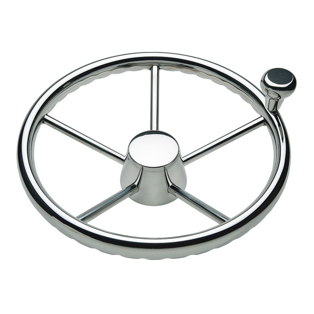 Schmitt Marine 170 Finger Grip Destroyer 5Spoke 135 Stainless Steel Cap 34 Tapered Shaft wKnob 1731321FGKR Main image