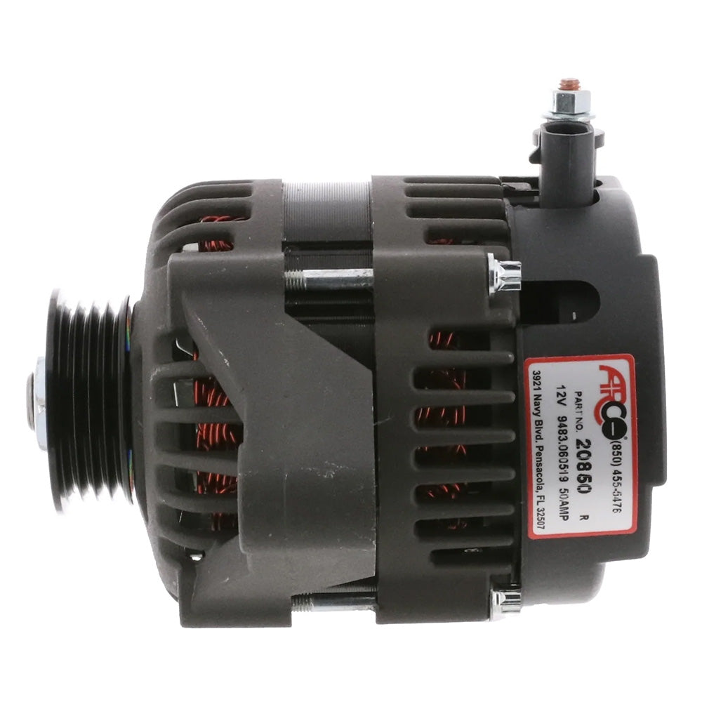 ARCO Marine Premium Replacement Outboard Alternator w/Multi-Groove Pulley - 12V 50A [20850] Secondary image