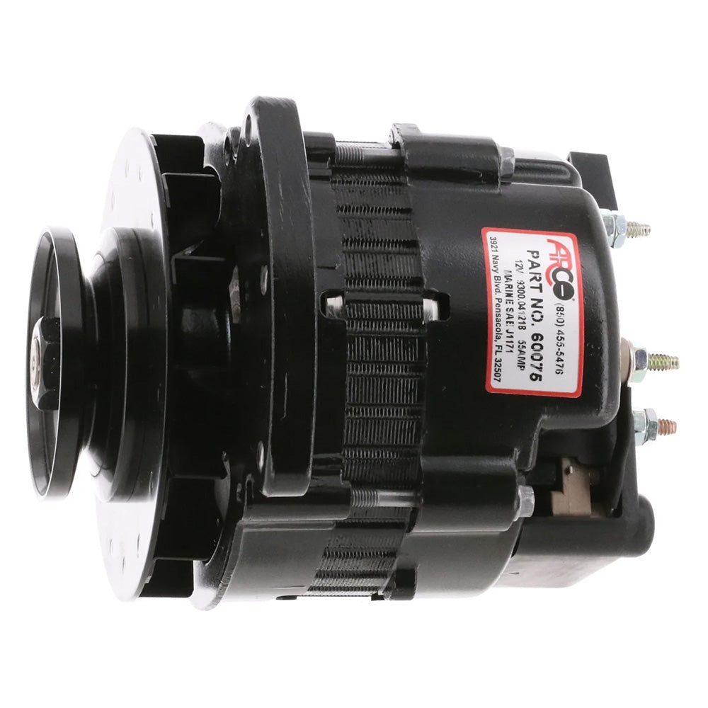 ARCO Marine Premium Replacement Universal Alternator w/Single Groove Pulley - 12V 55A [60075] Secondary image