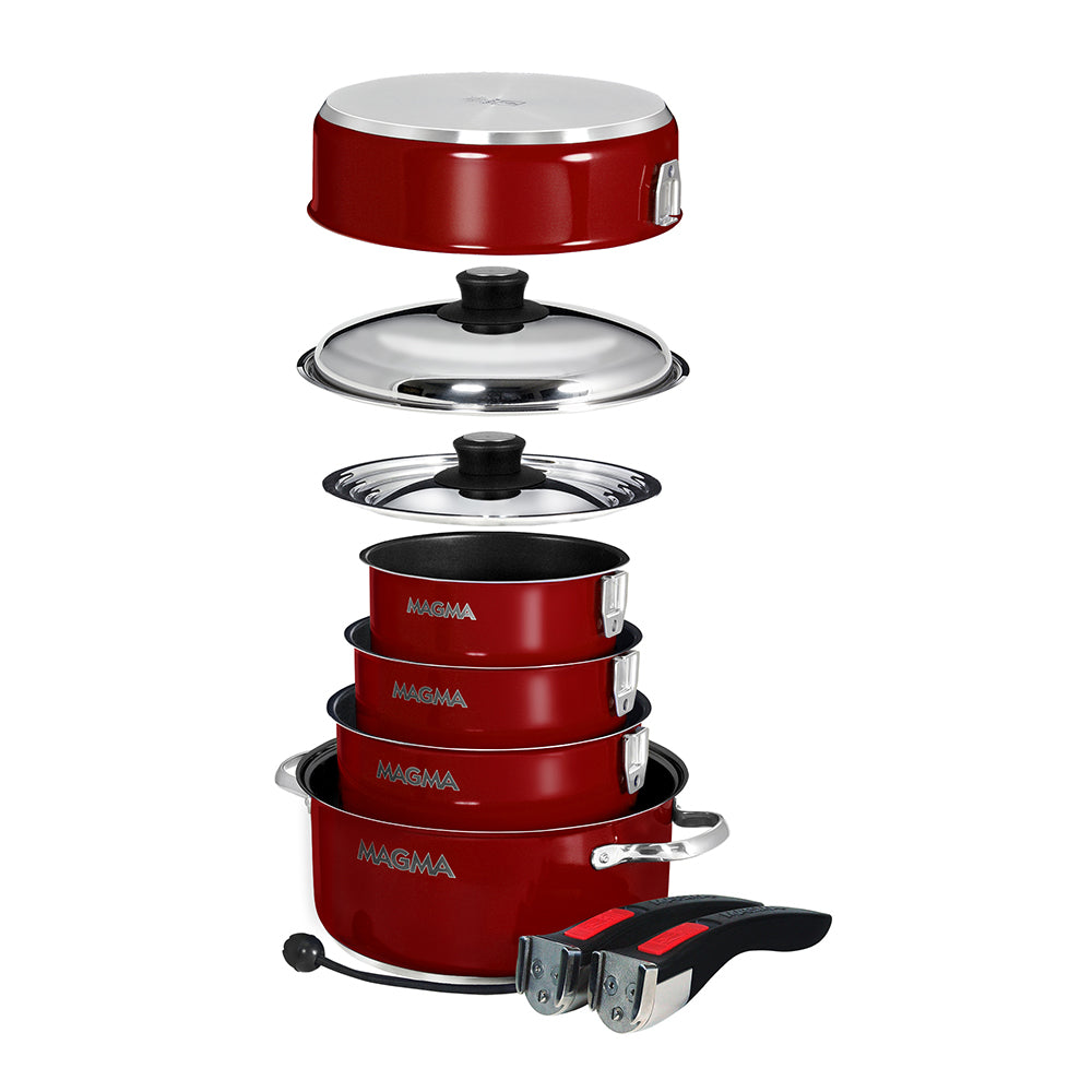 Magma Nestable 10 Piece Induction Non-Stick Enamel Finish Cookware Set - Magma Red [A10-366-MR-2-IN] Secondary image