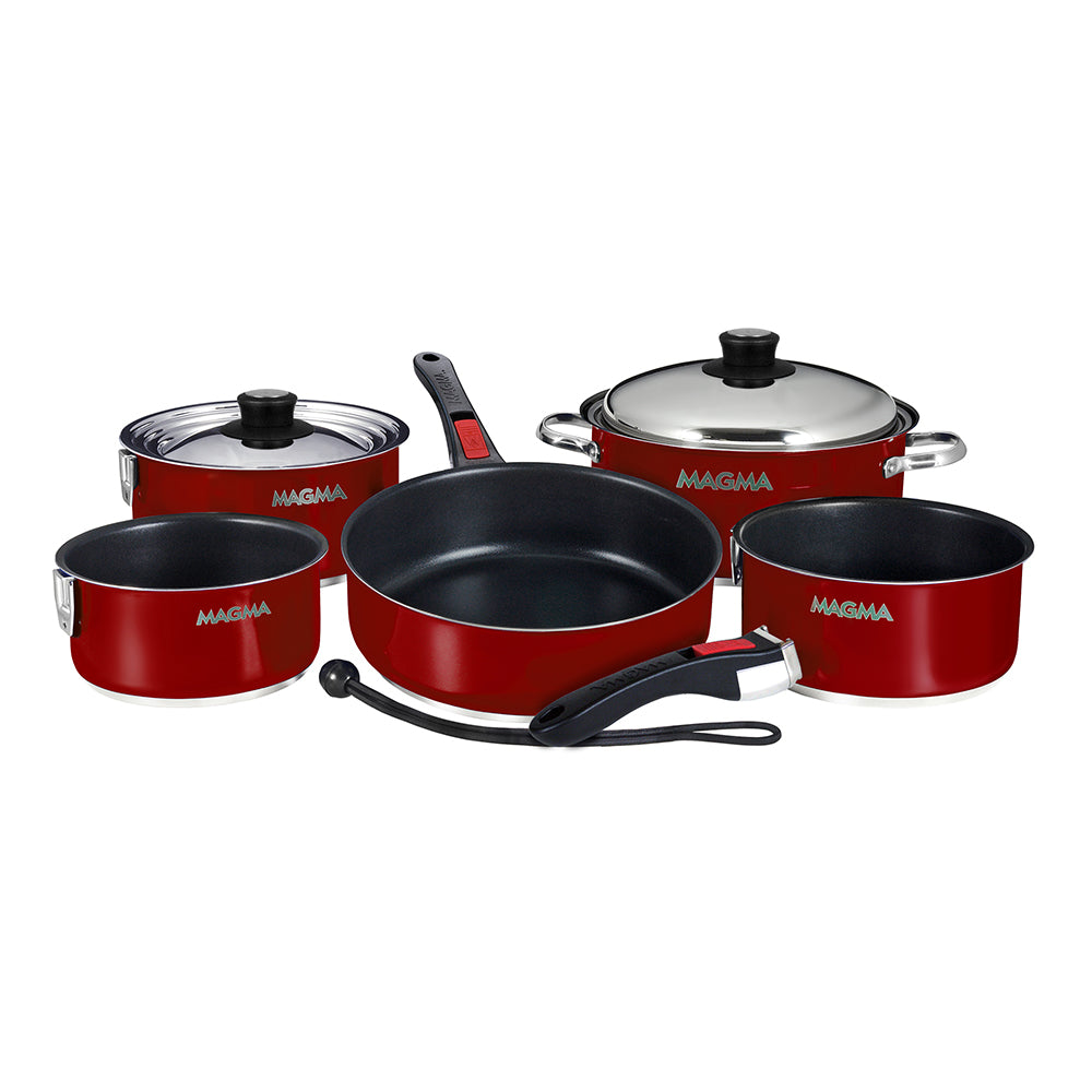 Magma Nestable 10 Piece Induction NonStick Enamel Finish Cookware Set  Magma Red A10366MR2IN Main image