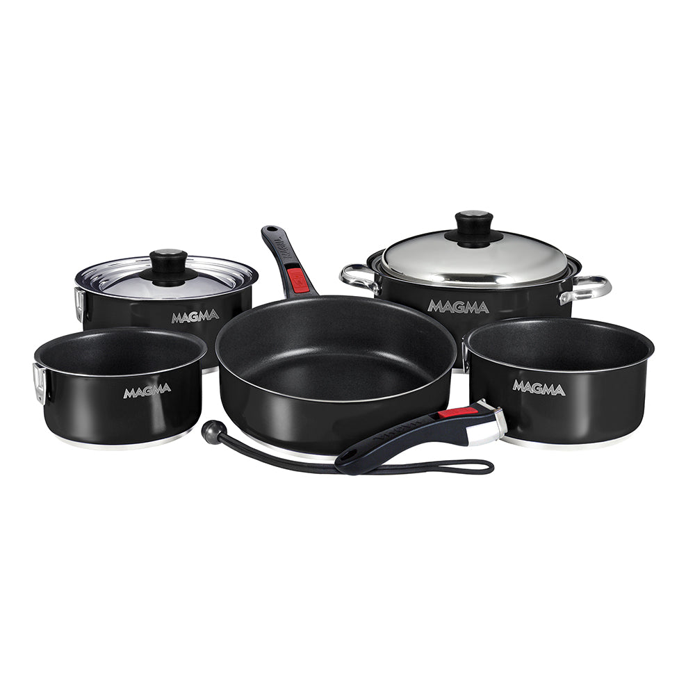Magma Nestable 10 Piece Induction NonStick Enamel Finish Cookware Set  Jet Black A10366JB2IN Main image
