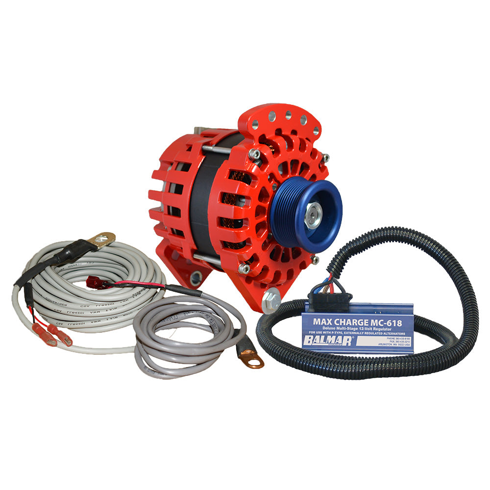 Balmar Alternator 170 AMP Kit 12V 315 Dual Foot Saddle J10 Pulley Regulator  Temp Sensor XTCR170J10KIT Main image