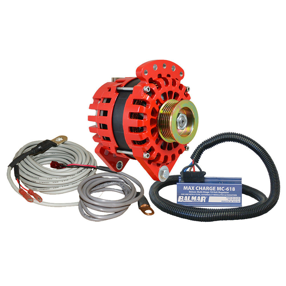 Balmar Alternator 170 AMP Kit 12V 315 Dual Foot Saddle K6 Pulley Regulator  Temp Sensor XTCR170K6KIT Main image