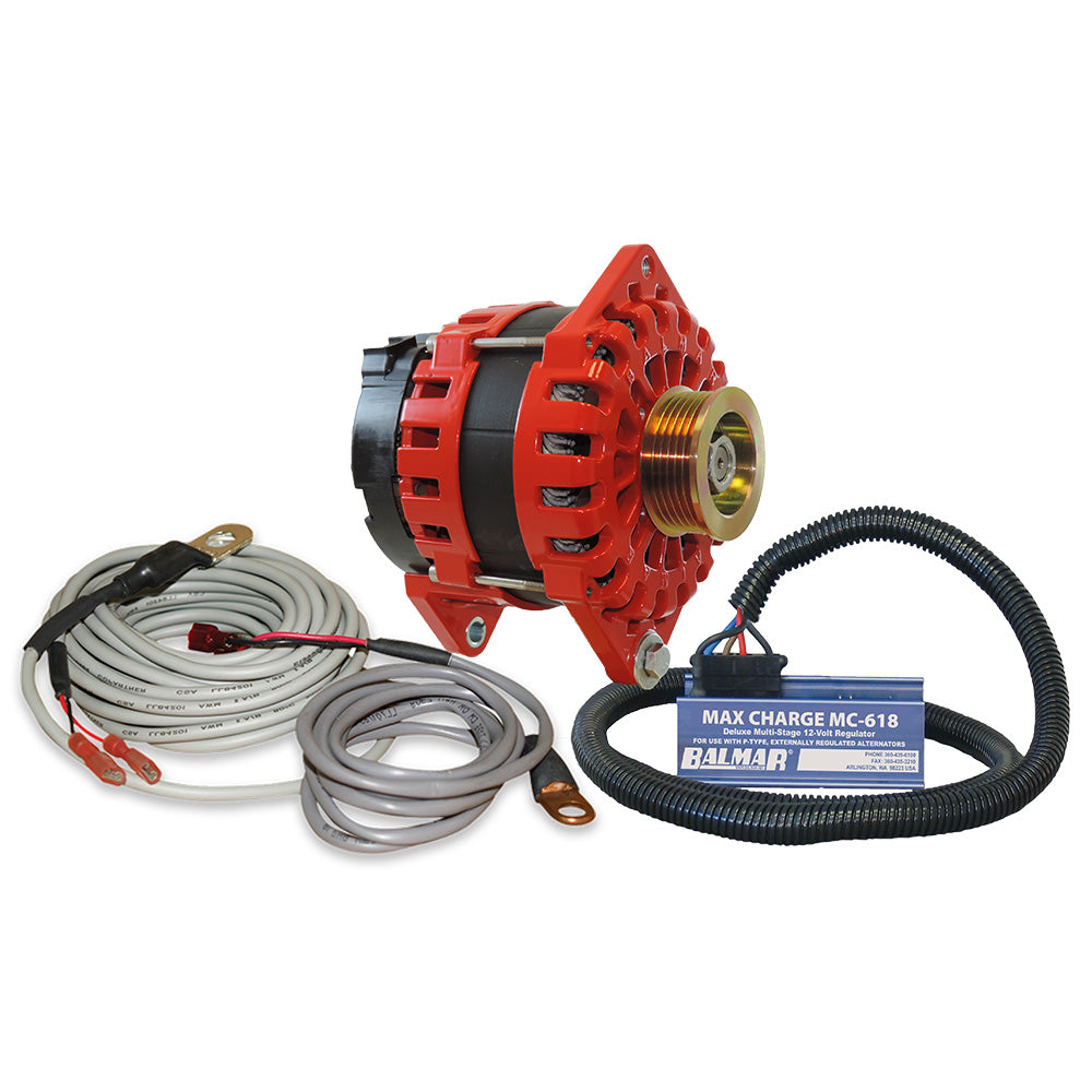 Balmar Alternator 250 AMP Kit 12V 315 Dual Foot Saddle K6 Pulley Regulator  Temp Sensor XTCR250K6KIT Main image