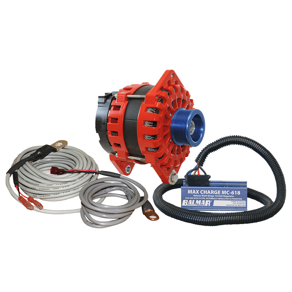 Balmar Alternator 250 AMP Kit 12V 315 Dual Foot Saddle J10 Pulley Regulator  Temp Sensor XTDF250J10KIT Main image