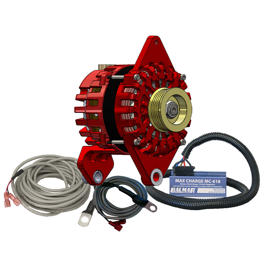 Balmar Alternator 170 AMP Kit 12V 4 Dual Foot Saddle K6 Pulley Regulator  Temp Sensor XTDF4170K6KIT Main image