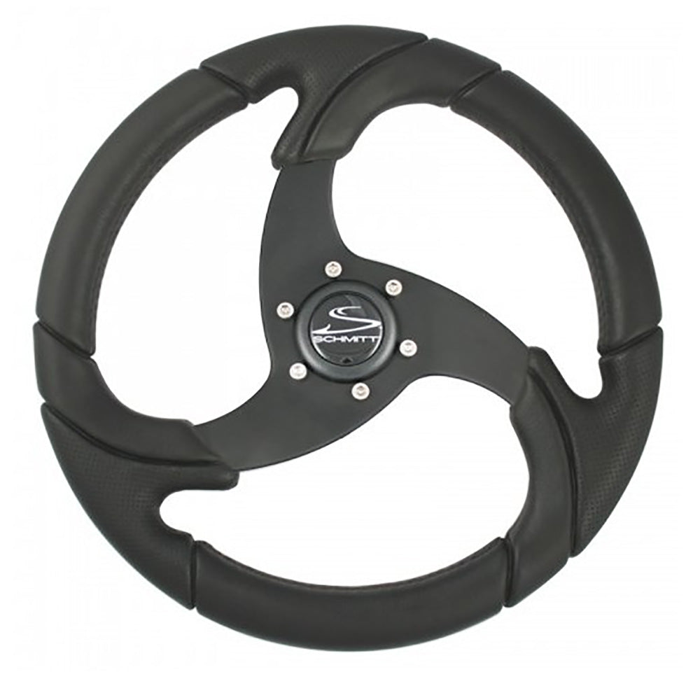 Schmitt Marine Folletto 142 Wheel  Black Polished Polyurethane  34 Tapered Shaft wBlack Center Cap PU026104R Main image