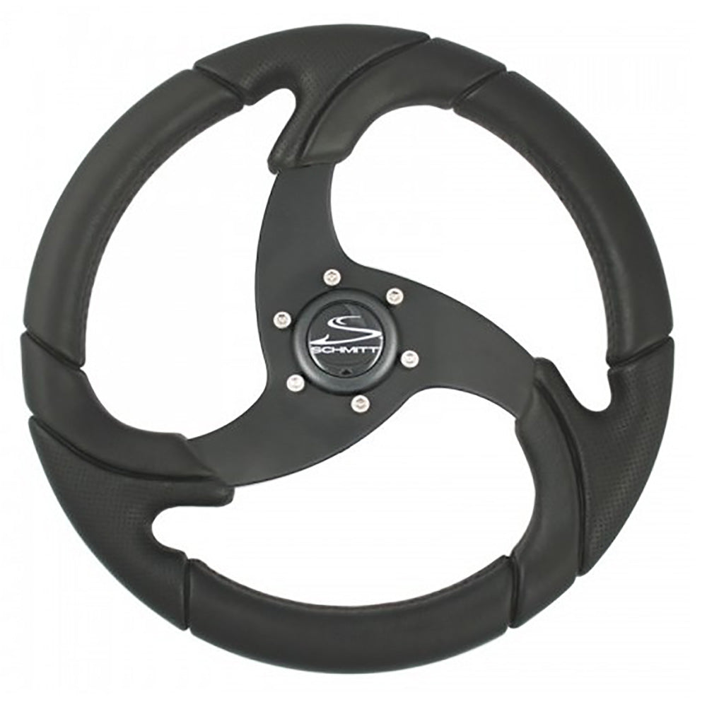 Schmitt Marine Folletto 142 Wheel  Black Polyurethane  34 Tapered Shaft wBlack Center Cap PU021104R Main image