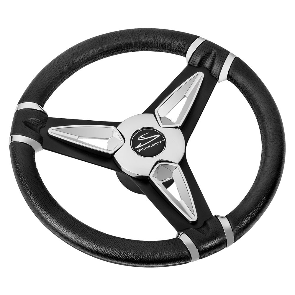 Schmitt Marine PU50 14 Wheel  Chrome Cap  Spoke Inserts  Black Spokes  34 Tapered Shaft PU501404 Main image