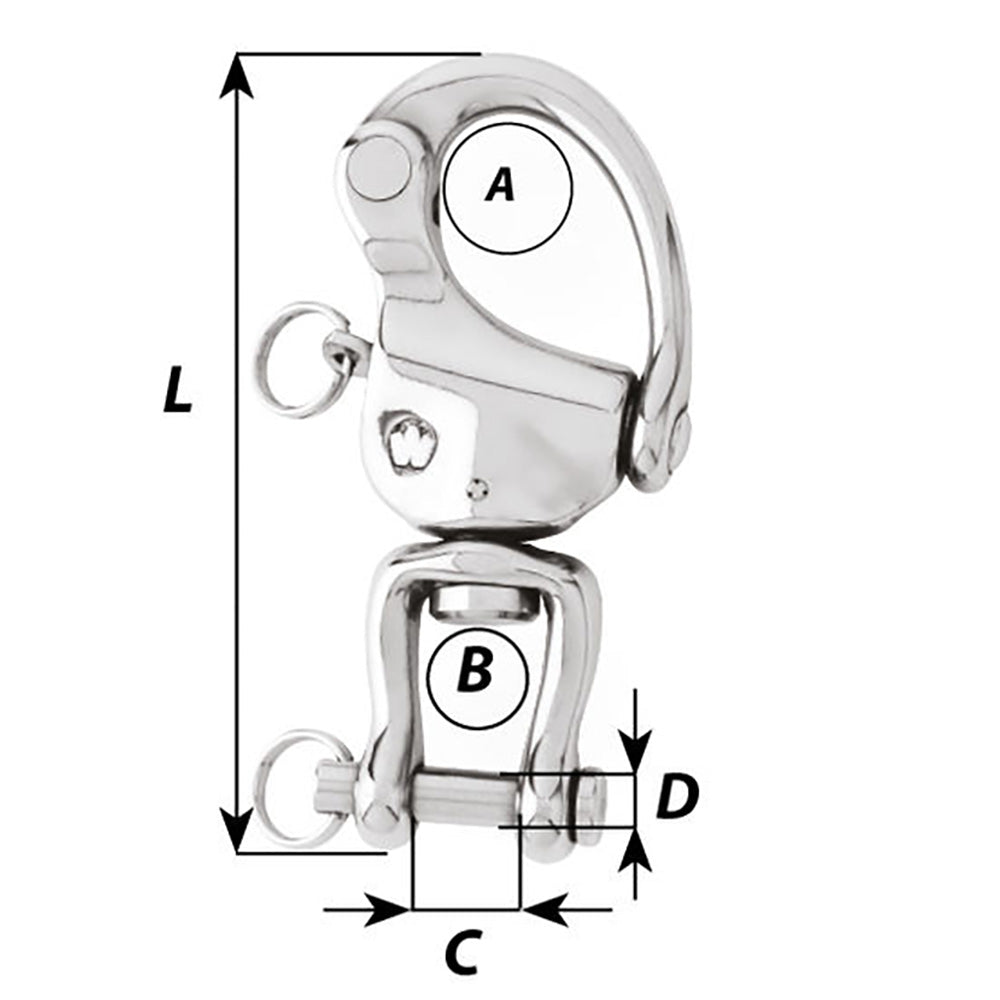 Wichard HR Snap Shackle With Clevis Pin Swivel - 120mm Length - 4-23/32" [2478W] Secondary image