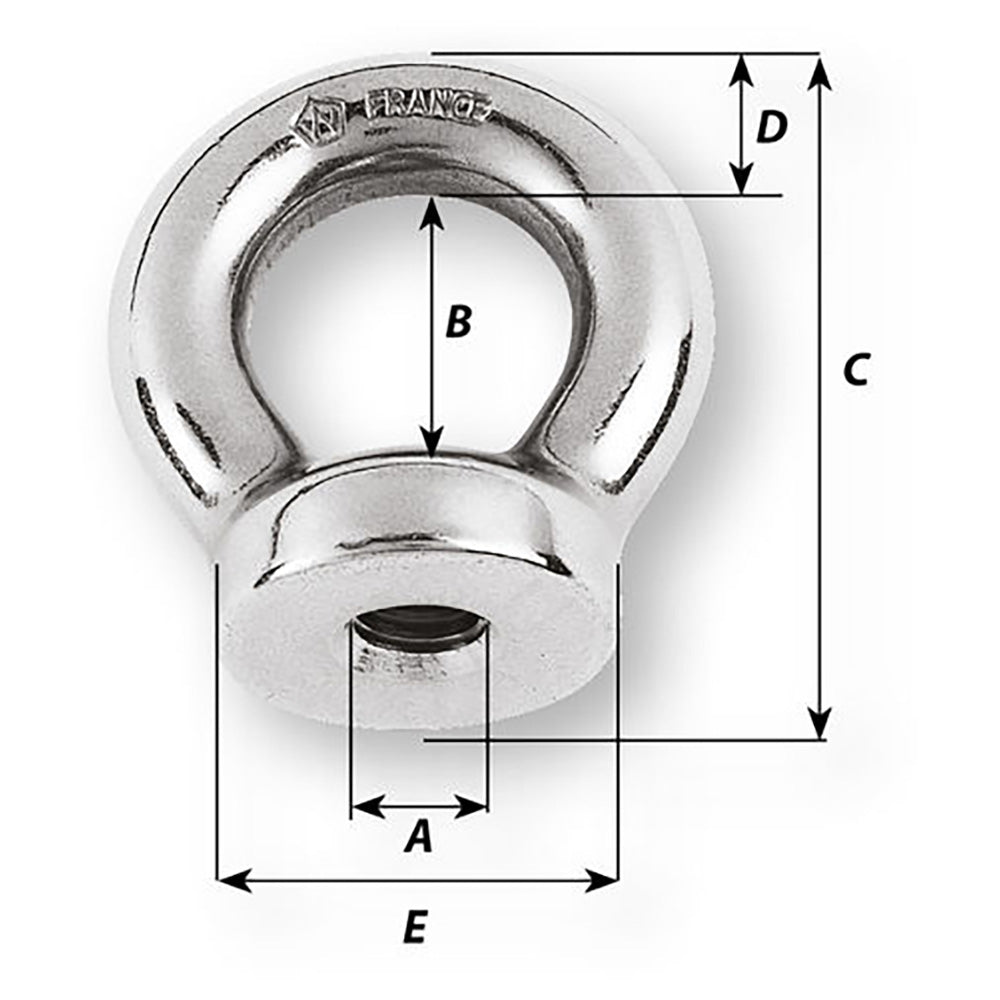 Wichard 8mm Eye Nut - 21/32" Diameter [6344W] Secondary image