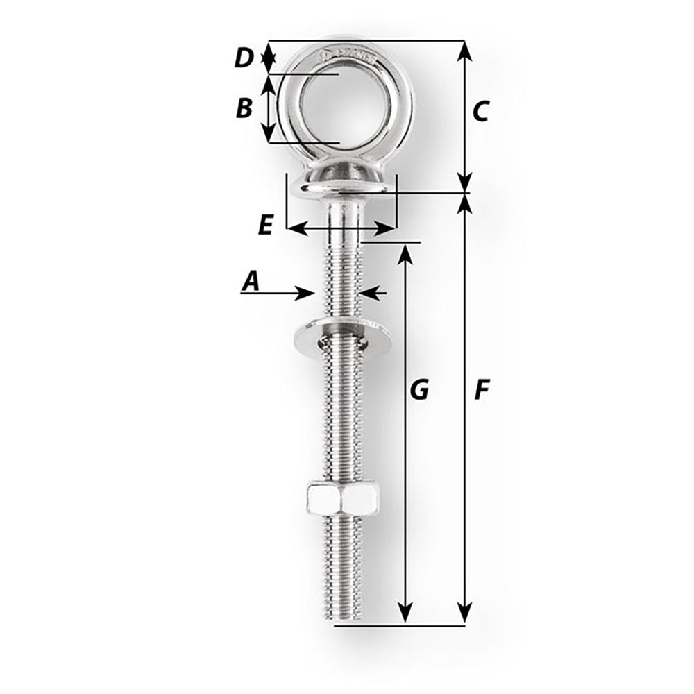 Wichard Eye Bolt - M10 x 150mm - Length 100mm [6495W] Secondary image