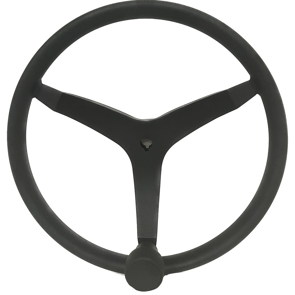 Uflex  V46  135 Stainless Steel Steering Wheel wSpeed Knob  Black V46B Main image