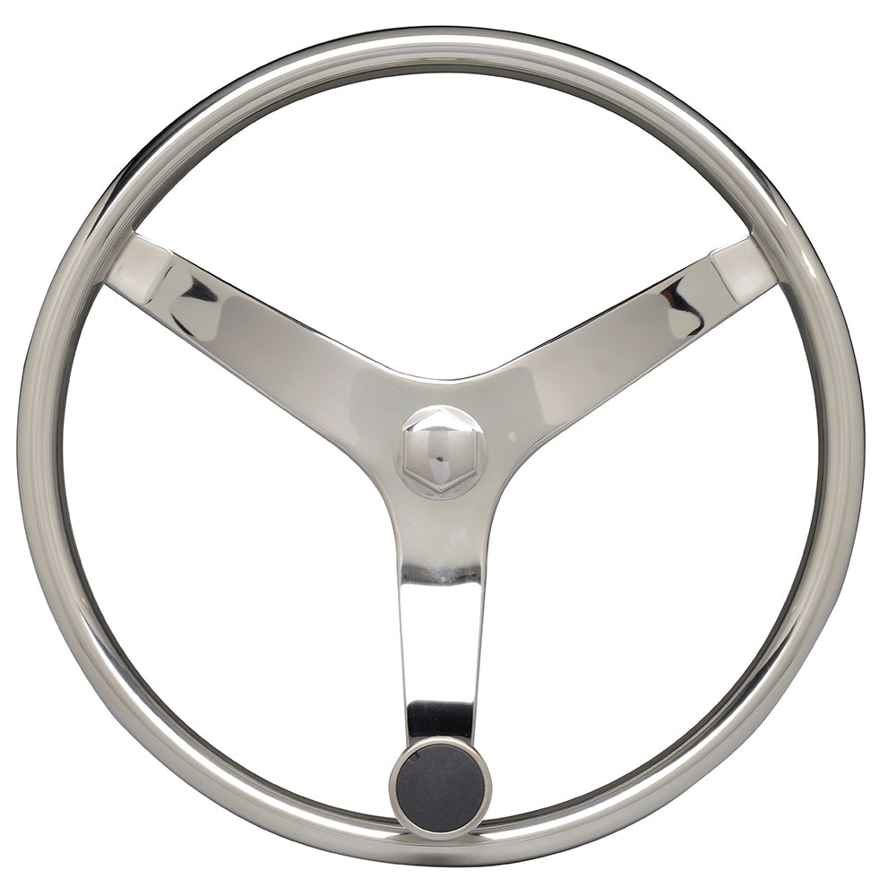 Uflex  V46  135 Stainless Steel Steering Wheel wSpeed Knob V46 Main image