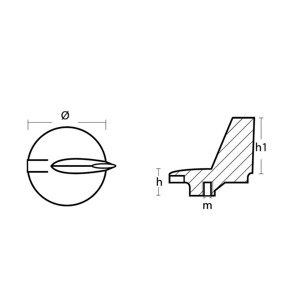 Tecnoseal Zinc Yamaha Trim Tab Anode f/200 - 300 HP Motors [01145] Secondary image
