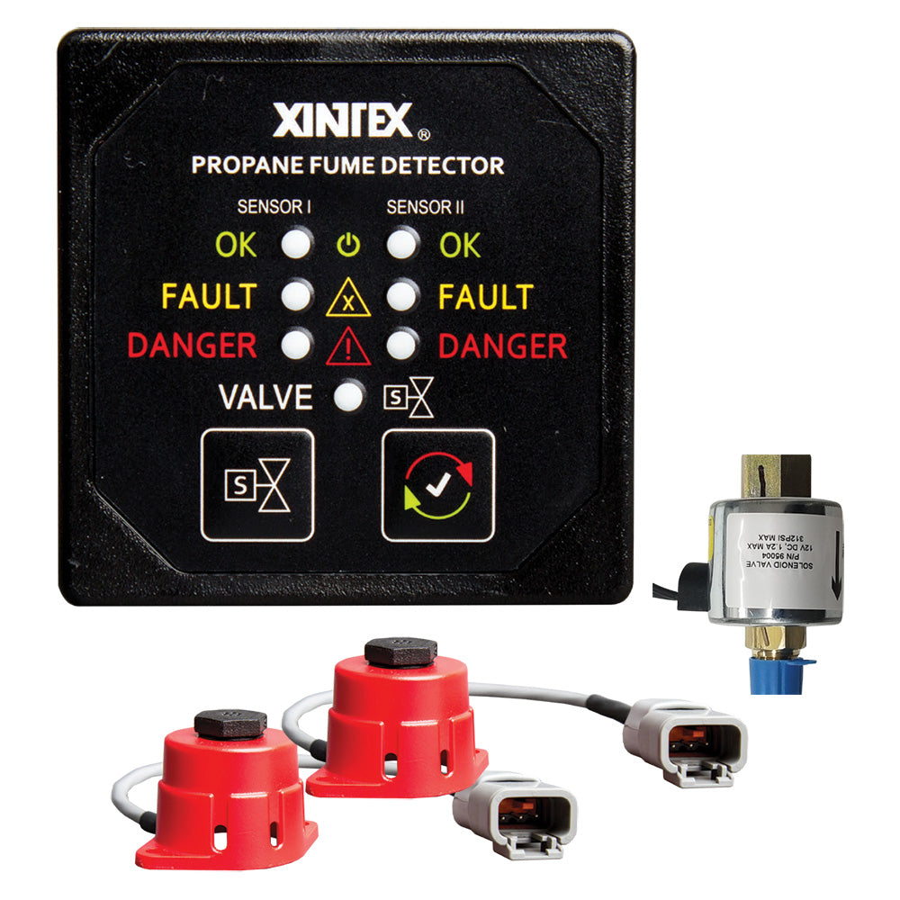FireboyXintex Propane Fume Detector 2 Channel 2 Sensors Solenoid Valve  Control  20 Cable  24V DC  P2BS24R Main image